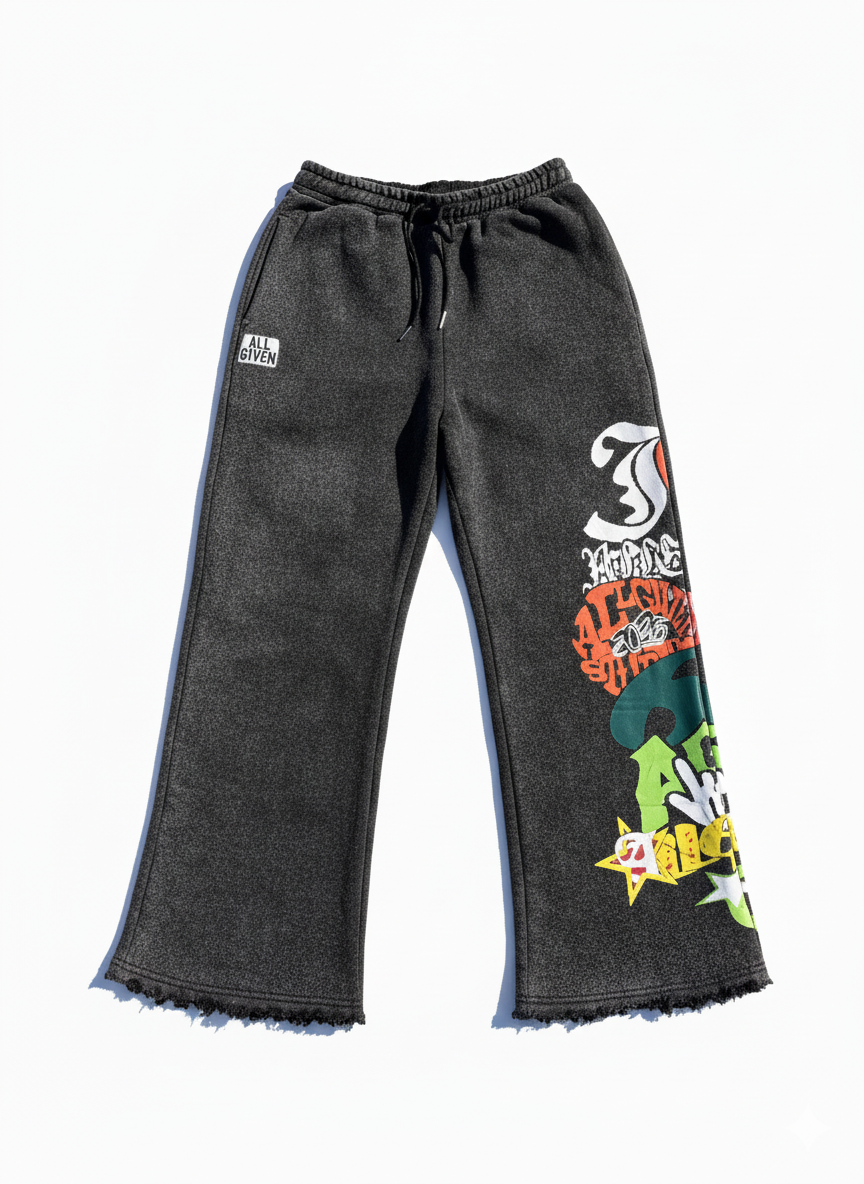 All Given Studios 'Likeness & Image' Wide-Leg Graffiti Pants – Limited Edition
