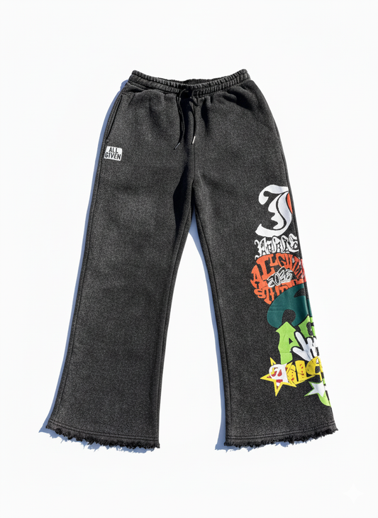 All Given Studios 'Likeness & Image' Wide-Leg Graffiti Pants – Limited Edition