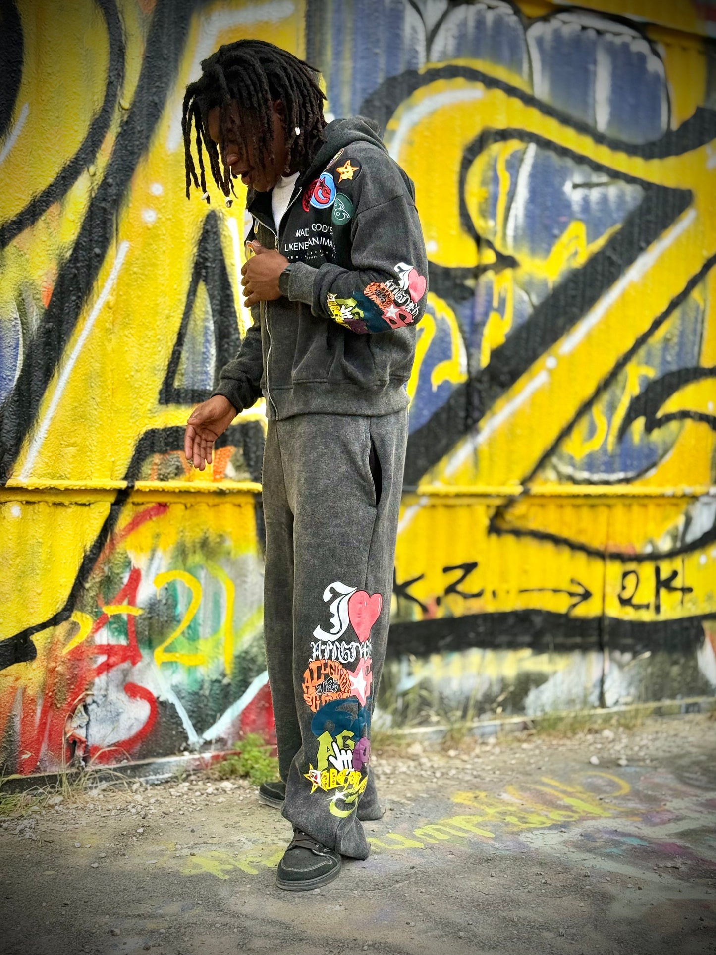 All Given Studios 'Likeness & Image' Wide-Leg Graffiti Pants – Limited Edition