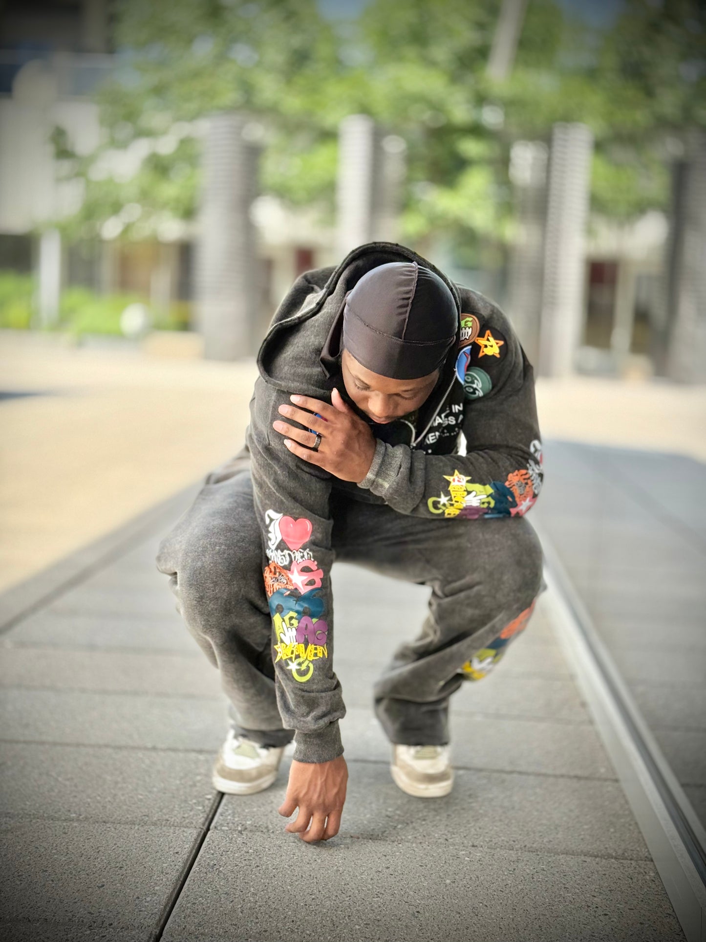 "All Given Studios 'Likeness & Image' Graffiti Badge Zip-Up Hoodie - Limited Edition"